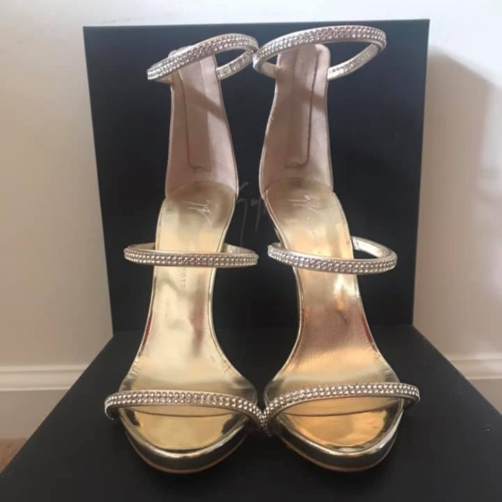 Giuseppe Zanotti Coline Champagne Crystal Heels